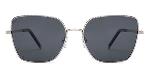 Silver Geometric Full Rim Women Sunglasses by Lenskart-227057