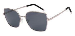 Silver Geometric Full Rim Women Sunglasses by Lenskart-227057