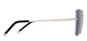 Silver Geometric Full Rim Women Sunglasses by Lenskart-227057