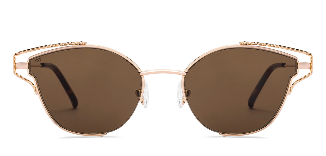Gold Cat Eye Full Rim Women Sunglasses by Lenskart-227060