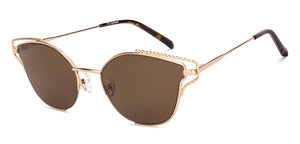 Gold Cat Eye Full Rim Women Sunglasses by Lenskart-227060