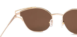 Gold Cat Eye Full Rim Women Sunglasses by Lenskart-227060
