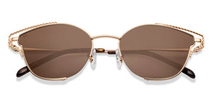Gold Cat Eye Full Rim Women Sunglasses by Lenskart-227060