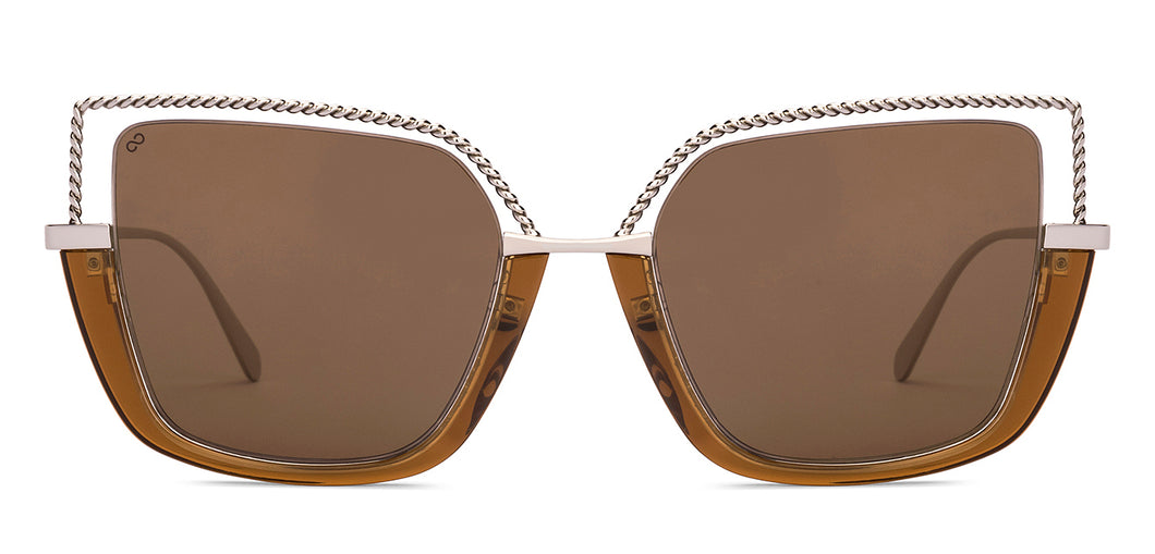Silver Geometric Full Rim Women Sunglasses by Lenskart-227062