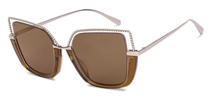 Silver Geometric Full Rim Women Sunglasses by Lenskart-227062