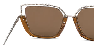 Silver Geometric Full Rim Women Sunglasses by Lenskart-227062