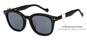 Black Round Full Rim Unisex Sunglasses by Lenskart-228481