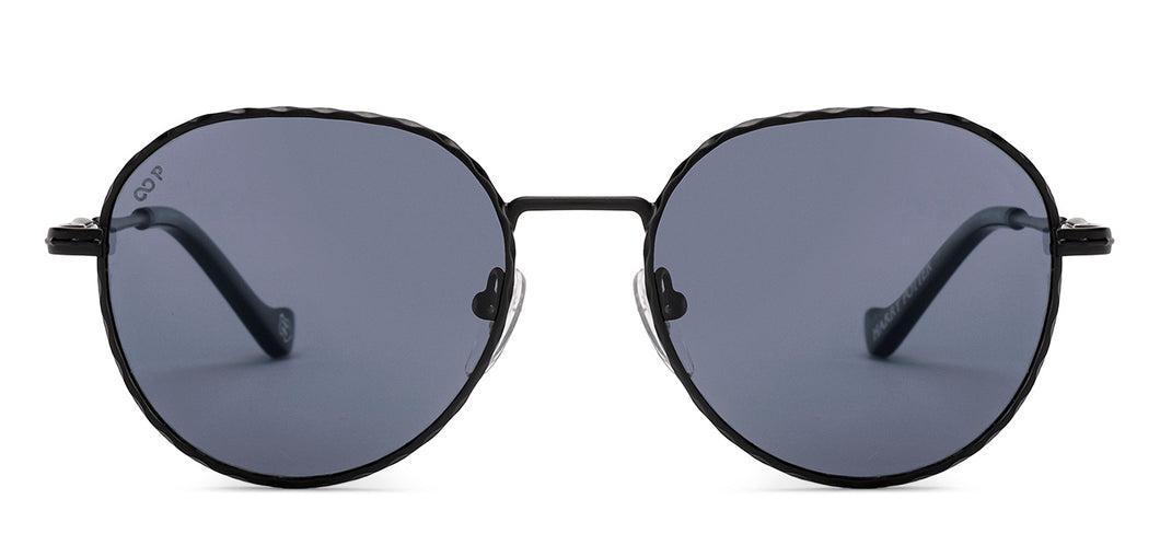 Black Round Full Rim Unisex Sunglasses by Lenskart-232721