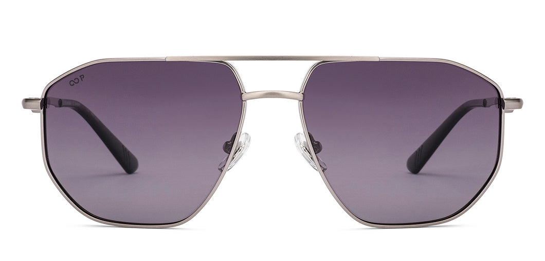 Gunmetal Geometric Full Rim Unisex Sunglasses by Lenskart-235477