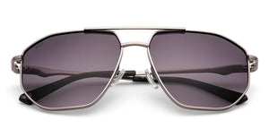 Gunmetal Geometric Full Rim Unisex Sunglasses by Lenskart-235477