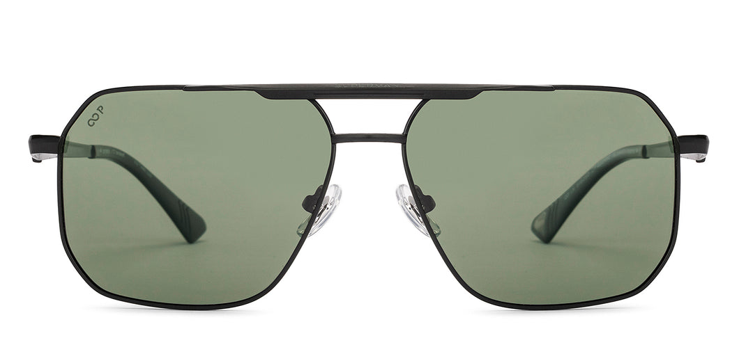 Black Geometric Full Rim Unisex Sunglasses by Lenskart-235482