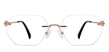 Load image into Gallery viewer, Gold Geometric Rimless Unisex Eyeglasses by Lenskart-225211