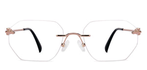 Gold Geometric Rimless Unisex Eyeglasses by Lenskart-225211