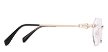 Load image into Gallery viewer, Gold Geometric Rimless Unisex Eyeglasses by Lenskart-225211