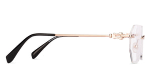 Gold Geometric Rimless Unisex Eyeglasses by Lenskart-225211