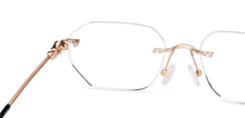 Load image into Gallery viewer, Gold Geometric Rimless Unisex Eyeglasses by Lenskart-225211