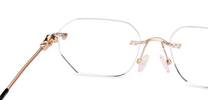 Gold Geometric Rimless Unisex Eyeglasses by Lenskart-225211