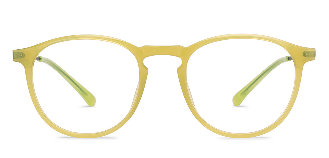 Golden Yellow Round Full Rim Unisex Eyeglasses by Lenskart Air-206033