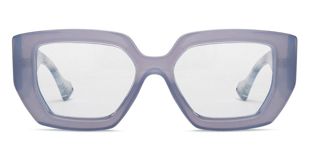 Purple Geometric Full Rim Unisex Sunglasses by OJOS-209276