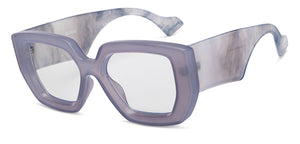 Purple Geometric Full Rim Unisex Sunglasses by OJOS-209276