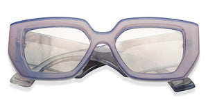 Purple Geometric Full Rim Unisex Sunglasses by OJOS-209276