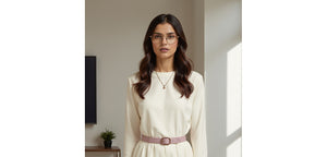 Rose Gold Round Full Rim Women Eyeglasses by Vincent Chase-235222