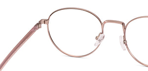 Rose Gold Round Full Rim Women Eyeglasses by Vincent Chase-235222