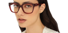 Load image into Gallery viewer, Maroon Wayfarer Full Rim Unisex Eyeglasses by John Jacobs-216846