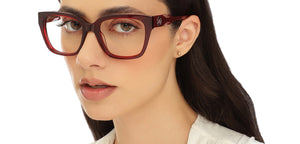 Maroon Wayfarer Full Rim Unisex Eyeglasses by John Jacobs-216846