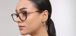 Maroon Cat Eye Full Rim Women Eyeglasses by John Jacobs-225383