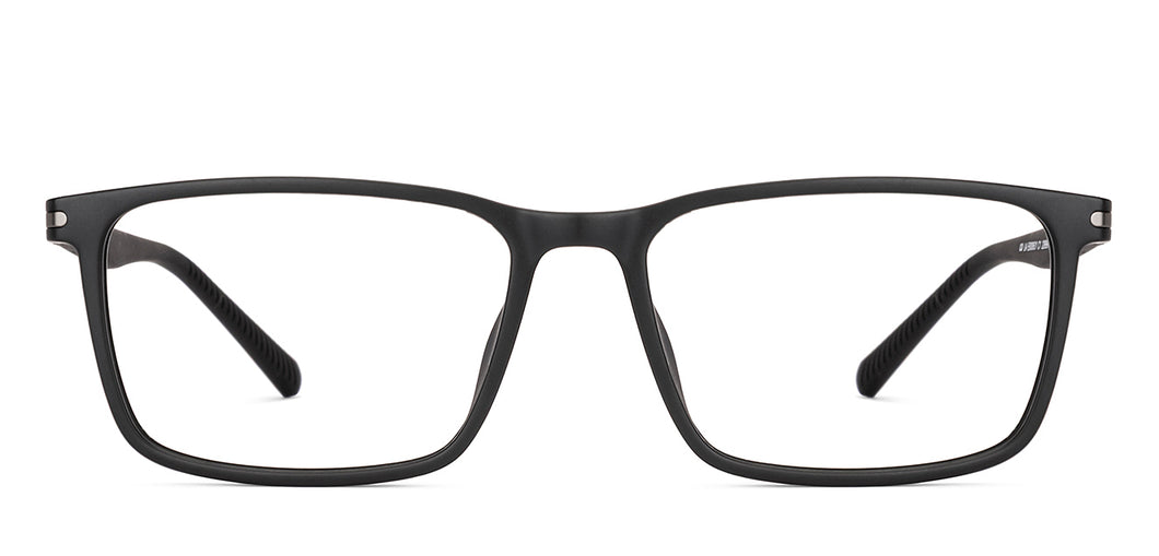 Black Rectangle Full Rim Unisex Eyeglasses by Lenskart Air-228997