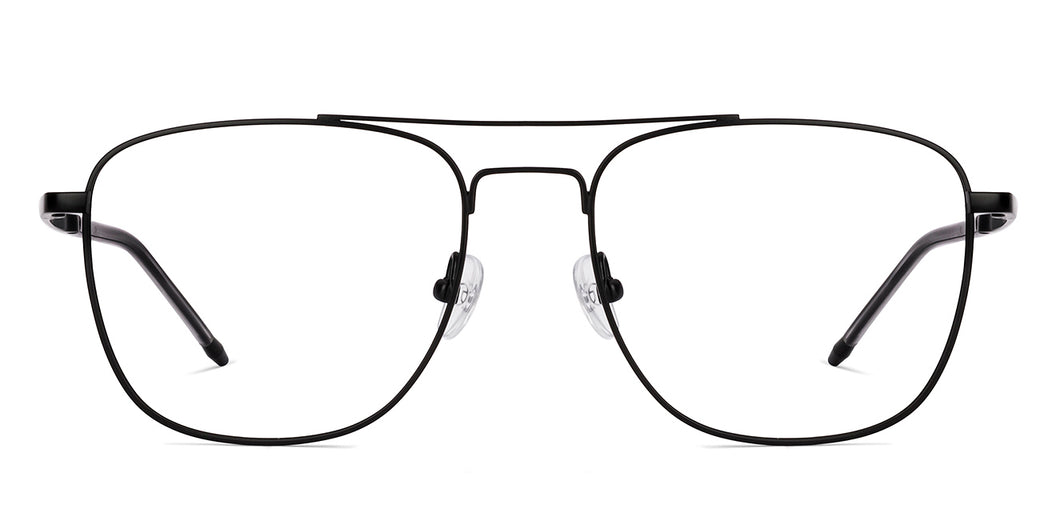 Matte Black Square Full Rim Unisex Eyeglasses by John Jacobs-223255