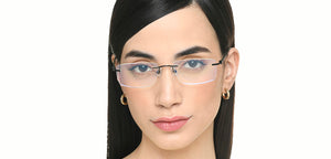 Matte Black Rectangle Rimless Unisex Eyeglasses by Lenskart Air-224233