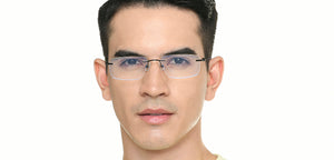 Matte Black Rectangle Rimless Unisex Eyeglasses by Lenskart Air-224233