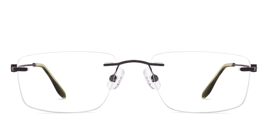 Matte Black Rectangle Rimless Unisex Eyeglasses by Lenskart Air-224233