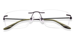 Matte Black Rectangle Rimless Unisex Eyeglasses by Lenskart Air-224233