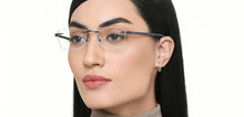 Load image into Gallery viewer, Matte Blue Square Rimless Unisex Eyeglasses by Lenskart Air-219354