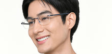 Load image into Gallery viewer, Matte Blue Square Rimless Unisex Eyeglasses by Lenskart Air-219354