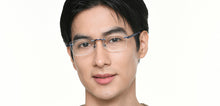 Load image into Gallery viewer, Matte Blue Square Rimless Unisex Eyeglasses by Lenskart Air-219354