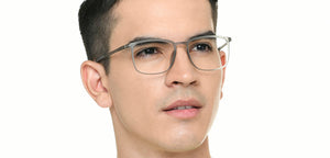 Matte Grey Rectangle Full Rim Unisex Eyeglasses by Lenskart Air-219359
