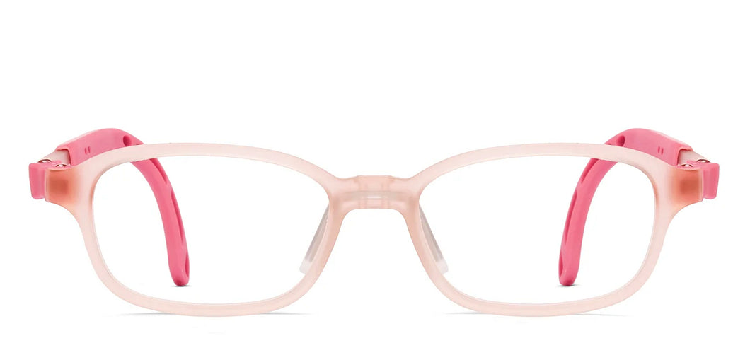 Matte Pink Rectangle Full Rim Kids Eyeglasses by Hooper-220031
