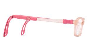 Matte Pink Rectangle Full Rim Kids Eyeglasses by Hooper-220031