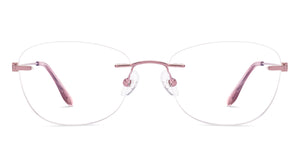 Pink Round Rimless Unisex Eyeglasses by Lenskart Air-224232