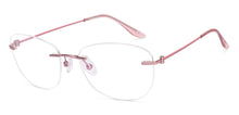 Load image into Gallery viewer, Pink Round Rimless Unisex Eyeglasses by Lenskart Air-224232