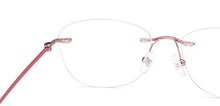 Load image into Gallery viewer, Pink Round Rimless Unisex Eyeglasses by Lenskart Air-224232
