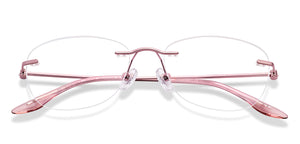 Pink Round Rimless Unisex Eyeglasses by Lenskart Air-224232