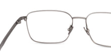 Load image into Gallery viewer, Matte Silver Rectangle Full Rim Unisex Eyeglasses by John Jacobs-224496