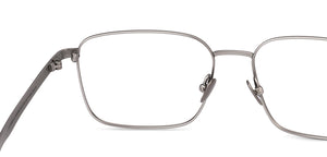 Matte Silver Rectangle Full Rim Unisex Eyeglasses by John Jacobs-224496