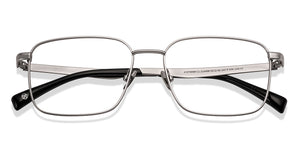 Matte Silver Rectangle Full Rim Unisex Eyeglasses by John Jacobs-224496