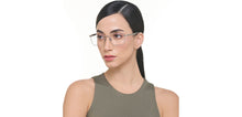 Load image into Gallery viewer, Matte Silver Rectangle Full Rim Unisex Eyeglasses by John Jacobs-224496
